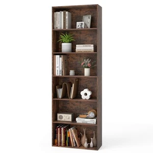 6-Tier Open Bookcase 178 cm Tall Floor Standing Book Storage Organizer for Room - Picture 1 of 23