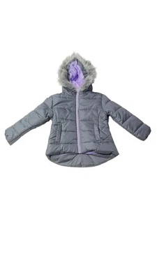 Rothschild Girls  Purple Faux Fur Hood Quilt Puffer Jacket  Size 4 - Image 1 of 4