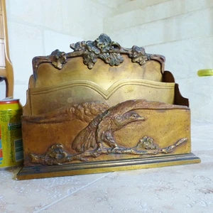 SCHÖNER GROSSER BRIEFHALTER in BRONZE von Albert MARIONETTE Modell ADLER - Bild 1 von 18