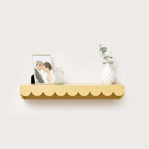 Mustard Scalloped Wall Storage Shelf wall storage floating shelf - Picture 1 of 6