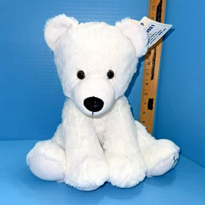 Build A Bear weißer Eisbär 12 Zoll Plüsch Art der Lichter Weihnachten Urlaub 2021 Etikett - Bild 1 von 7