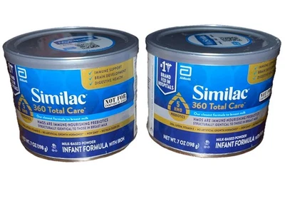 Детская порошковая форма 2 банки Similac 360 Total Care 7 унций срок годности 02/01/2026 кошерный малыш - Изображение 1 из 4