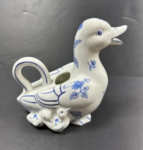 Franklin Mint Hallie Greer 1986 azul blanco crema Country Friends Ducks 4,25"" - Imagen 1 de 6