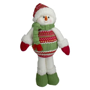Figura de Navidad muñeco de nieve de felpa alegre roja y verde Northlight de 17,5 pulgadas - Imagen 1 de 5
