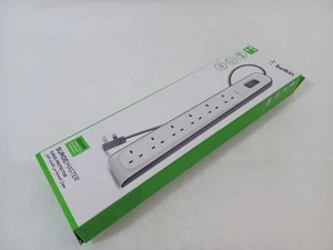 Belkin 6 Stecker 2m Surge Master Überspannungsschutz Verlängerungskabel weiß BSV603AF2F - Bild 1 von 6