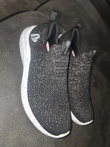 Zapatos cómodos informales SKECHERS 81546L de espuma viscoelástica sin cordones negros rosas para mujer talla 5 - Imagen 1 de 6