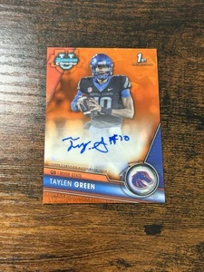 2023 TAYLEN GREEN /25 AUTO 1ST ORANGE RC BOWMAN UNIVERSITY SAPPHIRE COLOR MATCH - Picture 1 of 2