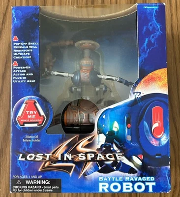 Boneco de ação 1997 Lost In Space Battle Ravaged Robot caixa lacrada - Imagem 1 de 4