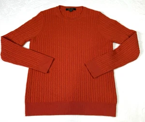 Brooks Brothers Pullover Italian Cashmere Damen Medium Orange Zopfmuster Weich - Bild 1 von 7