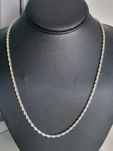 Echt 925 Sterling Silber Seil Gliederkette Halskette, 21,5" - Bild 1 von 8