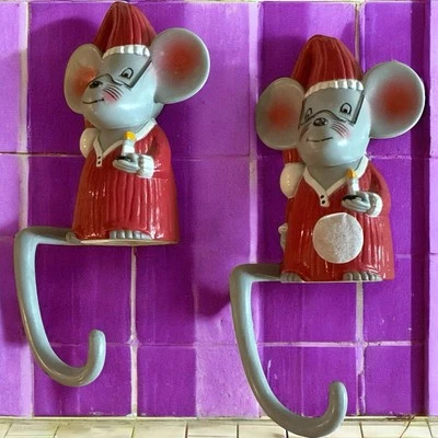Vintage Sun Hill Christmas Stocking Holder Mouse Hong Kong Lot Plastic 80s Mice- - Image 1 of 4