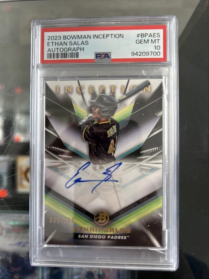 Ethan Salas 2023 Bowman Inception Autograph Prospect #/200 PSA 10 Gem 💎 Mint - Image 1 of 3