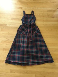 Lanz Of Salzburg Vtg 70's Wool Plaid Wrap Dress Sz 7/8 Excellent Condition M50 - Picture 1 of 10