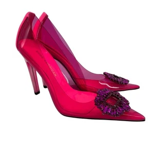 Good American Cinder-Rella Pumps Size 11 Hot Pink Lucite GA275JPB-X - Picture 1 of 9