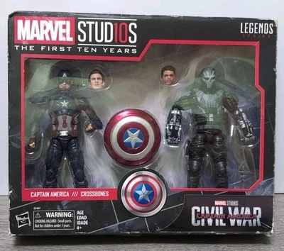 Marvel Legends Studios Primeros Diez 10 Años Guerra Civil Capitán América Caja Abierta Foto 1 de 4