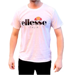 Ellesse White Tshirt Men's Size XXL Spellout Round Neck Retro Tee Shirt - Picture 1 of 4