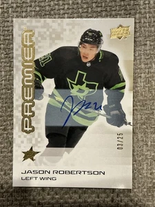 2024-25 UD Premier Hockey Jason Robertson Gold Auto su carta /25 stelle 🔥 - Foto 1 di 2
