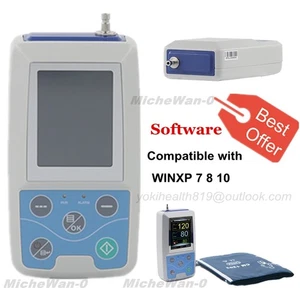 ABPM50 Ambulatory NIBP Holter 24H Digital Blood Pressure Monitor USB PC SW CE - Foto 1 di 12