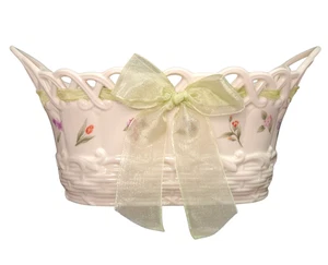 Cestas Lenox Posy Crema Diseño Floral Cinta Verde 9.5" 6249304 - Imagen 1 de 7