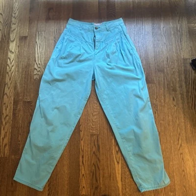 Pantalones plisados vintage Forenza Aqua cintura alta talla 10 - estilo años 80/90.  Foto 1 de 4