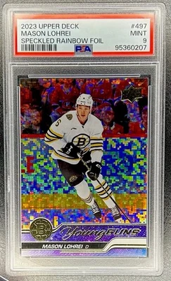 2023 Young Guns Speckled Rainbow Foil Mason Lohrei PSA 9 MINT Rookie RC - Image 1 of 2