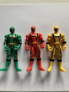BANDAI 2005 MYSTIC FORCE GREEN, YELLOW & RED POWER RANGERS 4", See Pics. - Picture 1 of 7