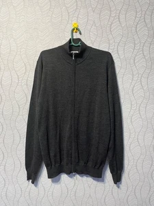 Brunello Cucinelli Wool Mens Dark Gray Zip Pullover Sweater Made in Italy Size M - Picture 1 of 12