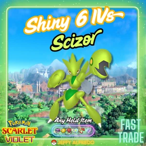 ✨️ Shiny 6IV Scizor ✨ Battle Ready | Pokémon Scarlet & Violet 🚀 Fast | EV'd - Picture 1 of 5