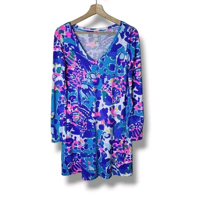 Pulôver feminino Lilly Pulitzer manga longa pequeno costeiro praia resortwear - Imagem 1 de 4