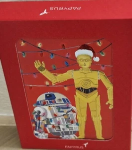 12 COUNT DROIDS TO THE WORLD STAR WARS HOLIDAY BOXED CARDS - Picture 1 of 8