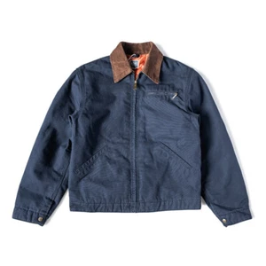 Retro Jacket Short Canvas Workwear Jacket Mens Casual Zipper Cotton Work Jackets - Picture 1 of 29