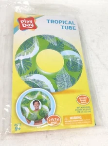 Play Day Inflatable Tropical Tube Float Green 31”Dia 8.5”H Ages 9+ 2ft 7in Wide - Picture 1 of 4