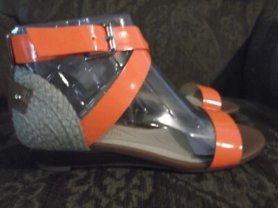 Sandalias de cuña Enzo Angiolini Eakeddy naranja talla 6,5 6 1/2 EE. UU. Nuevas Foto 1 de 4