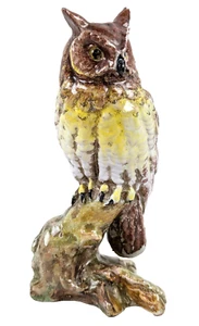 Original Creation KG Glazed Ceramic Owl Figurine Italy Numbered Vintage 7.5" - Picture 1 of 15