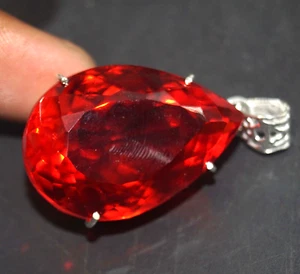 A + Natur Welo Opal Rot Orange Birne 925 Silber Anhänger Lose Edelstein 103,45 Ct - Bild 1 von 6