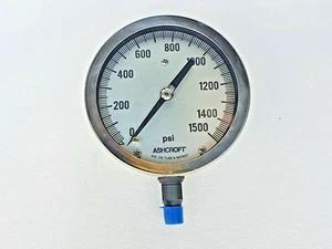 ASHCROFT Pressure Gauge  0-1500 PSI, 316 SS, 4-1/2" # NEW - Picture 1 of 6