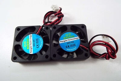 x2 24V DC BOX COOLING FAN 40X40X1OMM BRUSHLESS JST 2 PIN 2.54 CONNECTOR 3D USA - Image 1 of 4