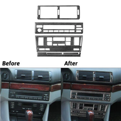 Pegatina de fibra de carbono con botón de radio de consola central 8 piezas para BMW M5 E39 1998-2003 Foto 1 de 4