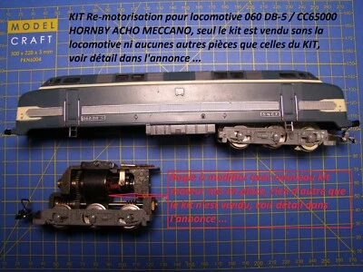 Kit Motorisation locomotive 060 DB-5 HORNBY ACHO MECCANO châssis Zamac HO