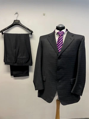 CANALI 2PC SUIT SUPER 120'S GREY CHECK 46R TRS W40 L32 BNWOT (0033) - Image 1 of 4