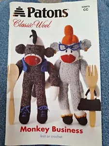 Patons Classic Wool Pattern Book 500875 Knit Crochet Monkey Business Jungle Pals - Picture 1 of 4