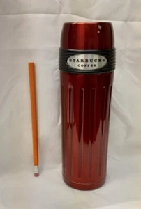 Starbucks Coffee Red Stainless Steel Metal Bullet Thermos Tumbler Mug 16 oz - Picture 1 of 7