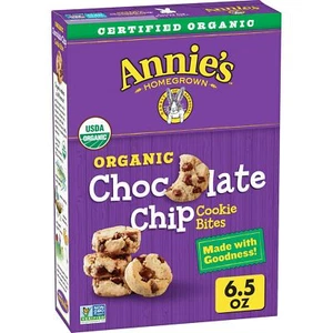 Annie's Chocolate Chip Organic Cookie Bites, 6.5 oz , pack of 4 - Picture 1 of 8