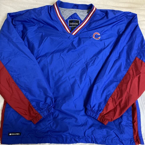 Vtg Chicago Cubs Holloway Pullover Windbreaker Jacket Men’s Size XL Blue Cover