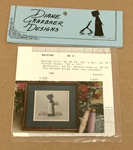 Diane Graebner "Waiting" Amish Expectant Mother Floral Cross Stitch Pattern NIP - Picture 1 of 2