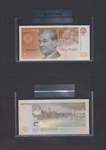 Estland - 1992 "5 Krooni" UNC Banknote im Halter - Bild 1 von 1