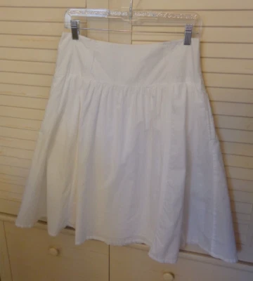 London Jean💗White Lined Cotton A-Line Skirt w/Belt Loops & Side Pockets*Sz 4 - Image 1 of 4