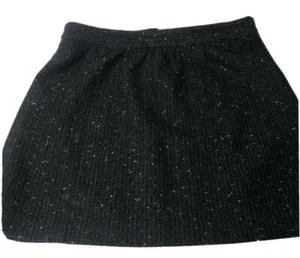 Ann Taylor LOFT Sparkle Tweed Skirt Size 10 Mini Short Dark Gray Wool Blend - Picture 1 of 8