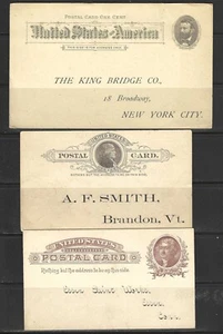 EE. UU. POSTALES #UX8..UY22 -- (18) PREIMPRESAS -- 1886 - Imagen 1 de 8