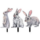 Posągi zwierząt 3 akrylowe wtyczki ogrodowe zające wielkanocne figurki dekoracja ogrodowa kołek królika
